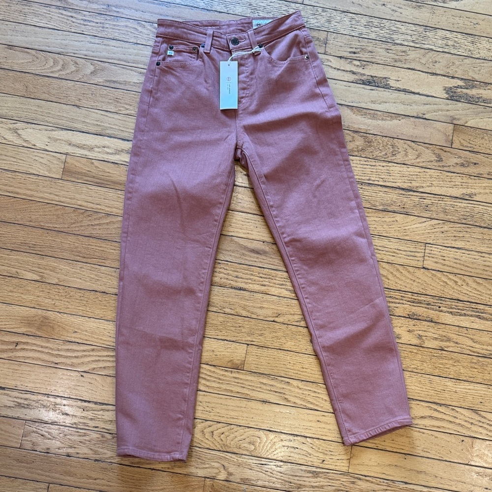 AG Adriano Goldschmied Mid-Rise Dusty Rose Jeans